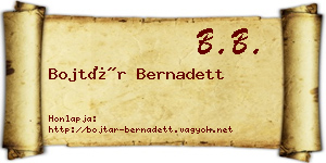 Bojtár Bernadett névjegykártya